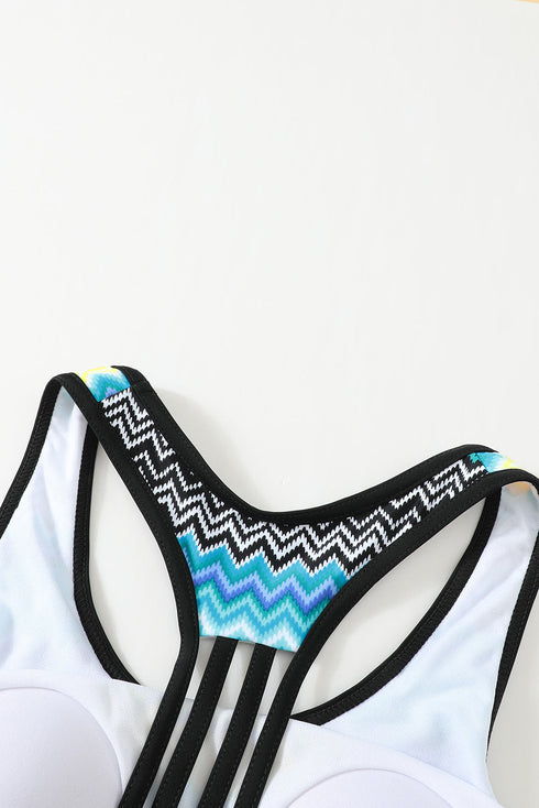 Splicing Scoop Neck Tankini Swimsuit