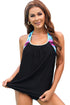 Splicing Scoop Neck Tankini Swimsuit