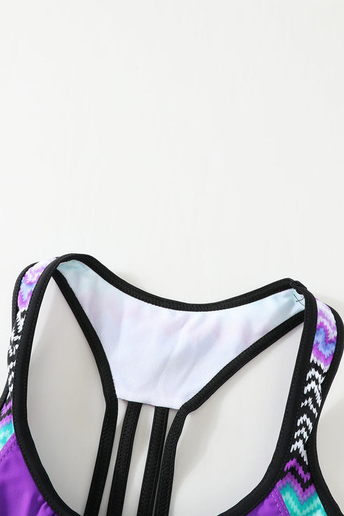 Splicing Scoop Neck Tankini Swimsuit