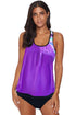 Splicing Scoop Neck Tankini Swimsuit