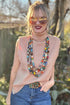 Split Hem High Neck Sleeveless Shift Sweater Vest