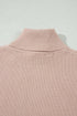 Split Hem High Neck Sleeveless Shift Sweater Vest