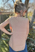 Split Hem High Neck Sleeveless Shift Sweater Vest
