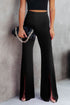 Split Hem High Waist Pants