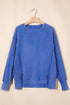 Split Hem Loose Silhouette Washed Tunic Sweatshirt