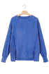 Split Hem Loose Silhouette Washed Tunic Sweatshirt