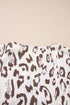 Split Neck Balloon Sleeve Animal Print Woven Blouse