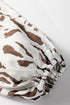 Split Neck Balloon Sleeve Animal Print Woven Blouse