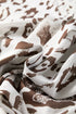 Split Neck Balloon Sleeve Animal Print Woven Blouse
