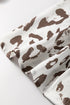 Split Neck Balloon Sleeve Animal Print Woven Blouse