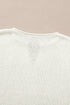 Split Neck Drop Shoulder Striped Knit Sweater