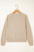 Split Neck Raglan Sleeve Relaxed Fit Pullover Sweatshirt