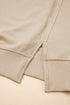 Split Neck Raglan Sleeve Relaxed Fit Pullover Sweatshirt