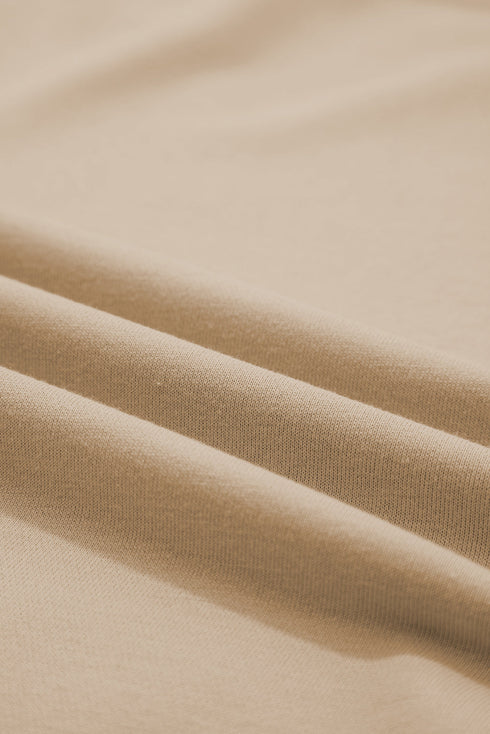 Split Neck Raglan Sleeve Relaxed Fit Pullover Sweatshirt