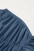 Split Neck Ruffle Sleeve Button Front Blouse