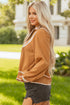 Split Neck Ruffled Collar Tie Detail Puff Sleeve Blouse