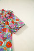 Split Neck Tie Detail Puff Sleeve Floral Blouse