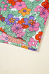 Split Neck Tie Detail Puff Sleeve Floral Blouse