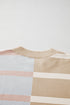 Split Pattern Oversized Crew Neck Pullover Sweatshirt