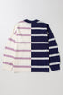Split Pattern Oversized Crew Neck Pullover Sweatshirt