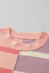 Split Pattern Oversized Crew Neck Pullover Sweatshirt