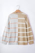 Split Pattern Oversized Crew Neck Pullover Sweatshirt