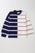Split Pattern Oversized Crew Neck Pullover Sweatshirt