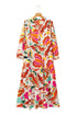 Split V Neck Tiered Floral Maxi Dresses