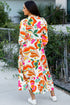 Split V Neck Tiered Floral Maxi Dresses