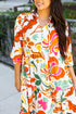 Split V Neck Tiered Floral Maxi Dresses