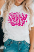 Spooky Babe Bat Motif Graphic Print Crewneck Shirt