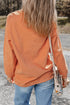 Spooky Embroidered Letter Graphic Corded Texture Sweatshirt