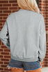 Spooky Embroidered Letter Graphic Mock Neck Sweatshirt
