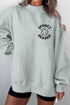 Spooky Embroidered Letter Graphic Mock Neck Sweatshirt
