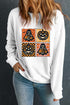 Spooky Floral Ghost And Jack O Lantern Graphic Sweatshirt