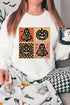 Spooky Floral Ghost And Jack O Lantern Graphic Sweatshirt
