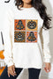 Spooky Floral Ghost And Jack O Lantern Graphic Sweatshirt