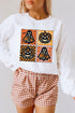 Spooky Floral Ghost And Jack O Lantern Graphic Sweatshirt