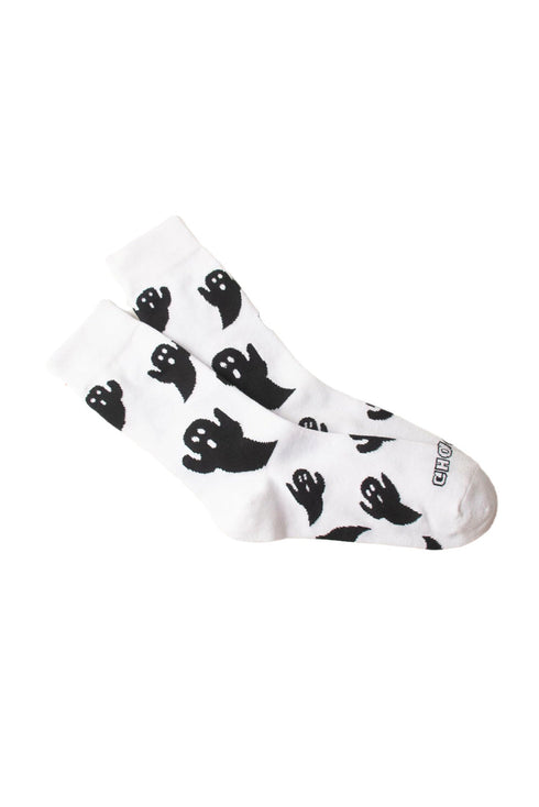 Spooky Ghost Graphic Cotton Knit Halloween Mid Calf Socks