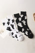 Spooky Ghost Graphic Cotton Knit Halloween Mid Calf Socks