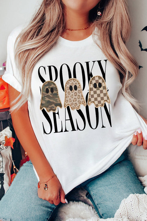 Spooky Ghosts Graphic Short Sleeve T Shirt