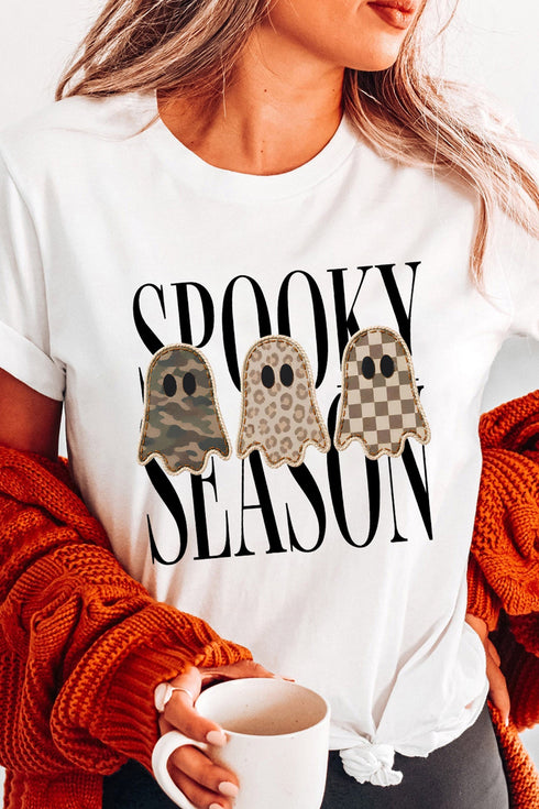 Spooky Ghosts Graphic Short Sleeve T Shirt