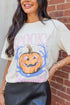 Spooky Letter And Pumpkin Graphic Short Sleeve Tee