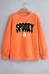 Spooky Letter Polka Dot Trim Mock Neck Sweatshirt