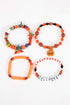 Spooky Pumpkin Bat Spider Charm Acrylic Beaded Bracelets