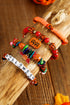 Spooky Pumpkin Bat Spider Charm Acrylic Beaded Bracelets