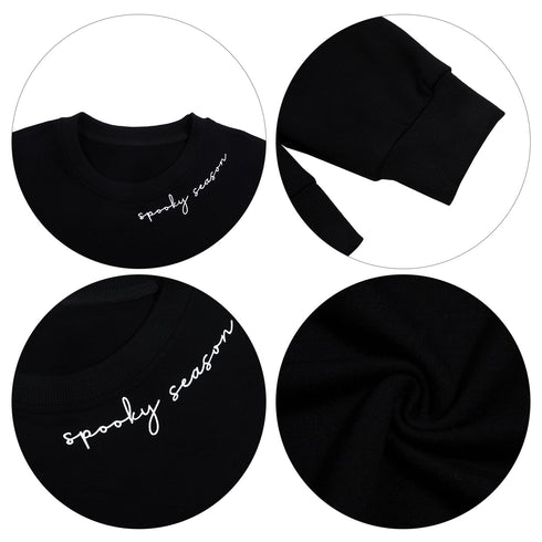 Spooky Season Ghost Elbow Graphic Drop Shoulder Sweatshirt