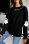 Spooky Season Ghost Elbow Graphic Drop Shoulder Sweatshirt