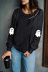 Spooky Season Ghost Elbow Graphic Drop Shoulder Sweatshirt