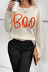 Spooky Season Script Graphic Knit Pullover Sweater